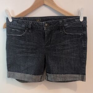 Women's Rolled Hem Jean Shorts - Dark Gray